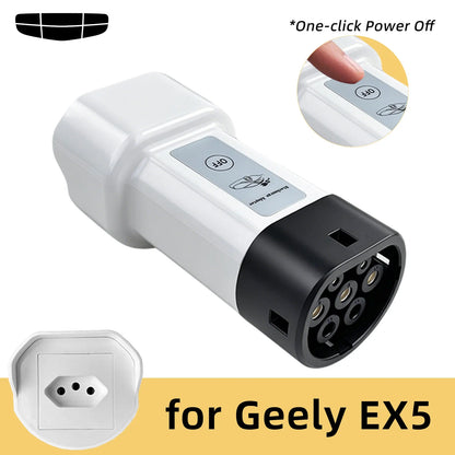 EVqiaoyi Type2 V2L Discharger with Power-Off Button 16A MG BYD Vehicle-to-Load Plug for Brazilian New Energy Vehicles