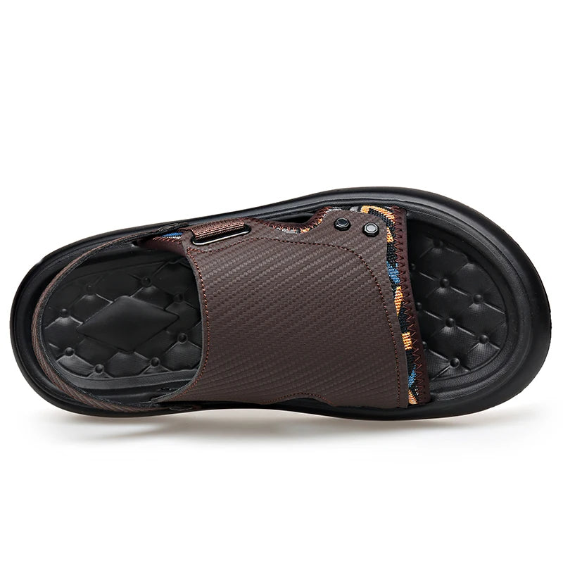 Men's Outdoor Two-Way Wear Slippers Summer Comfortable Slides Anti-Slip Soft-Soled Sandals Casual Breathable Male Beach Shoes