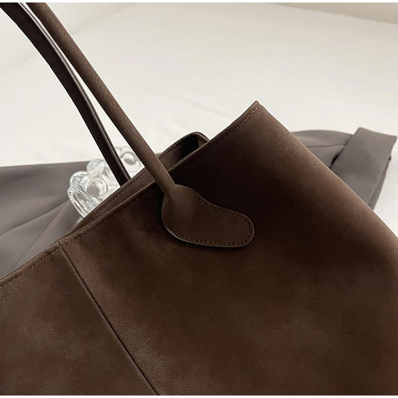 Vintage Casual Tote Bag New Large-capacity Handbag Europe America Popular Hot Selling Underarm Bag High-quality Pu Commuter Bags