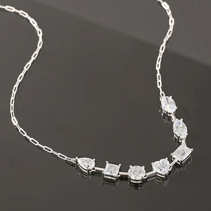 Emerald Heart Pear Princess Oval Marquise Moissanite Diamond Necklace For Women S925 Silver Jewelry Women's Moissanite Necklace