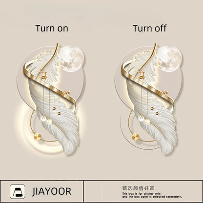 Entrance LED Mural Light Feather For Corridor Living Room Hallway Kitchen Modern Hanging Paintings Home Decoration Art Wall Lamp