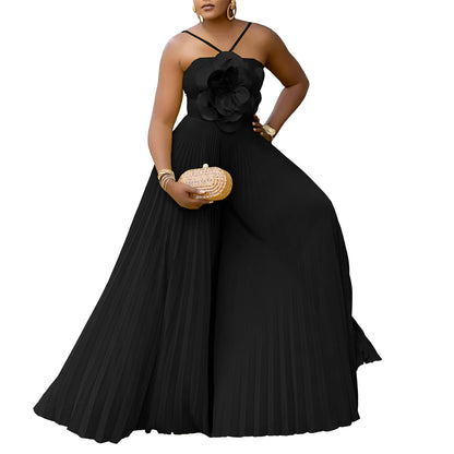 Solid Color Women Jumpsuits For Summer Autumn Sleeveless Loose Fashion Streetwear Overalls Wide Leg Pants Trousers 2025