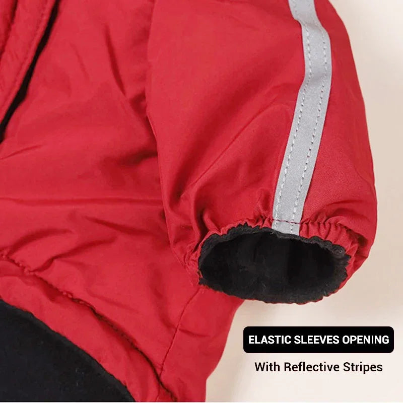 Pet Dog Waterproof Coat Reflective Puppy Warm Cotton Jacket Autumn Winter Hoodie Clothing For Dogs Cats Clothes
