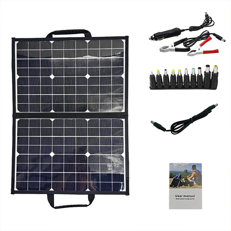 Solar Panel Kit Complete Outdoor 1000W Foldable Solar Power Station Portable Generator Charger 18V for Car Boat Caravan Camping
