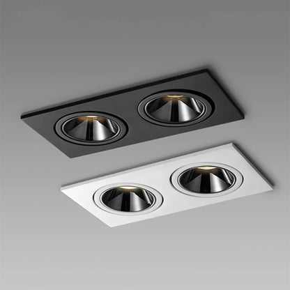 Recessed LED Ceiling Lamp 9W 12W 15W Single/Double Head LED Spot Lights COB Anti-Glare Downlight For Home Office Store Indoor
