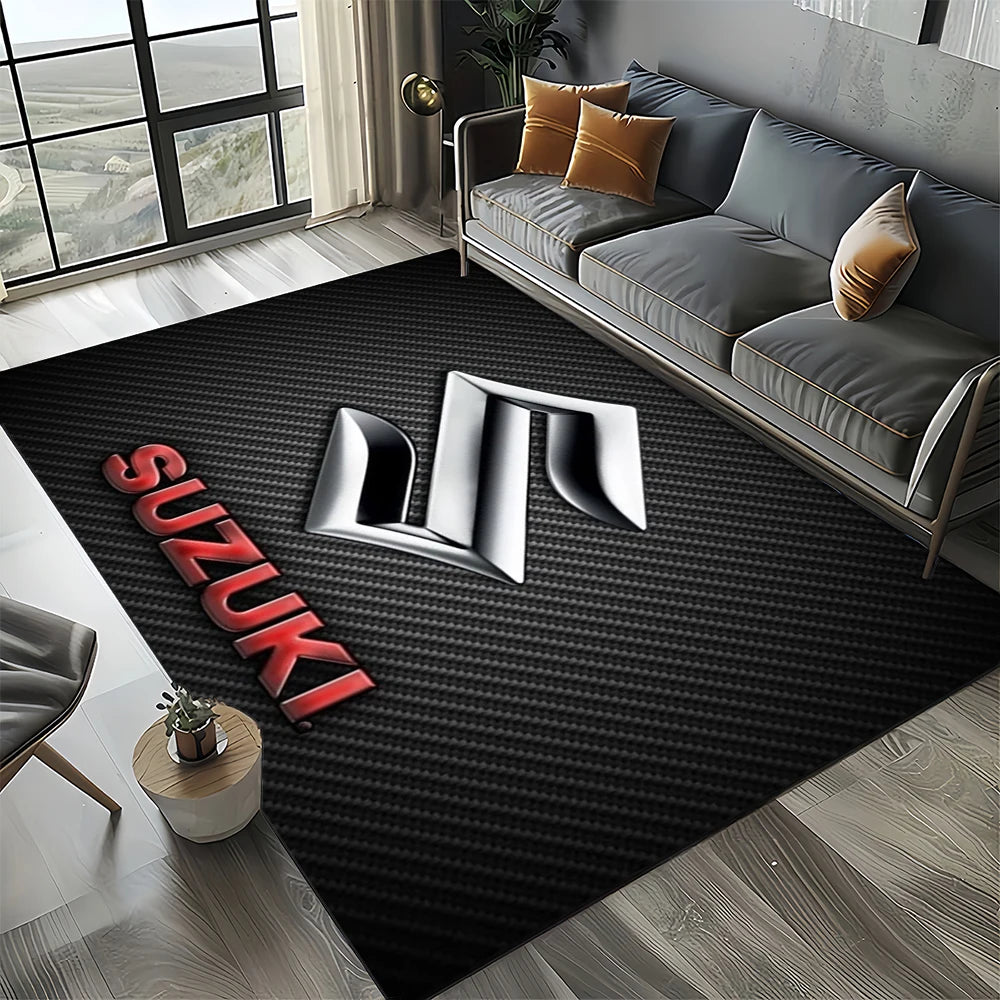 2025 Racing Car S-SUZUKI Logo Motorcycle Carpet Rug for Bedroom Living Room Home Sofa Decoration,kids Play Decor Floor Mat Gift