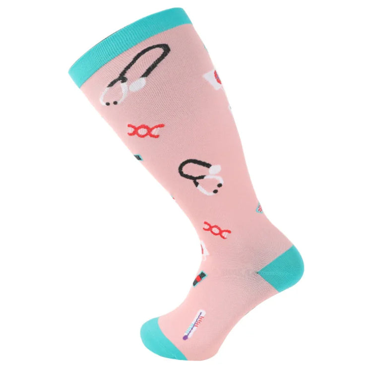 1Pair Plus Size 2XL-7XL New Compression Socks Unisex Wide Calf Knee High Compression Stockings Support for Circulation Nurses