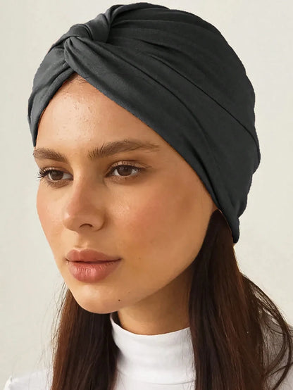 2026 New Soft Strech Ramadan Muslim Hijab Caps Fashion Headwear Women's Headscarf Solid Color Hair Care Turban Bonnet