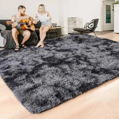 1pc Soft Long-hair Plush Carpet Rug Non-Slip Plush Fluffy Soft Furry Bedside Carpet Drum Carpet Holiday Suitable for Dormitory Home Decoration Pet-Friendly Bedroom Living Room Carpet Home Decoration Room Decoration