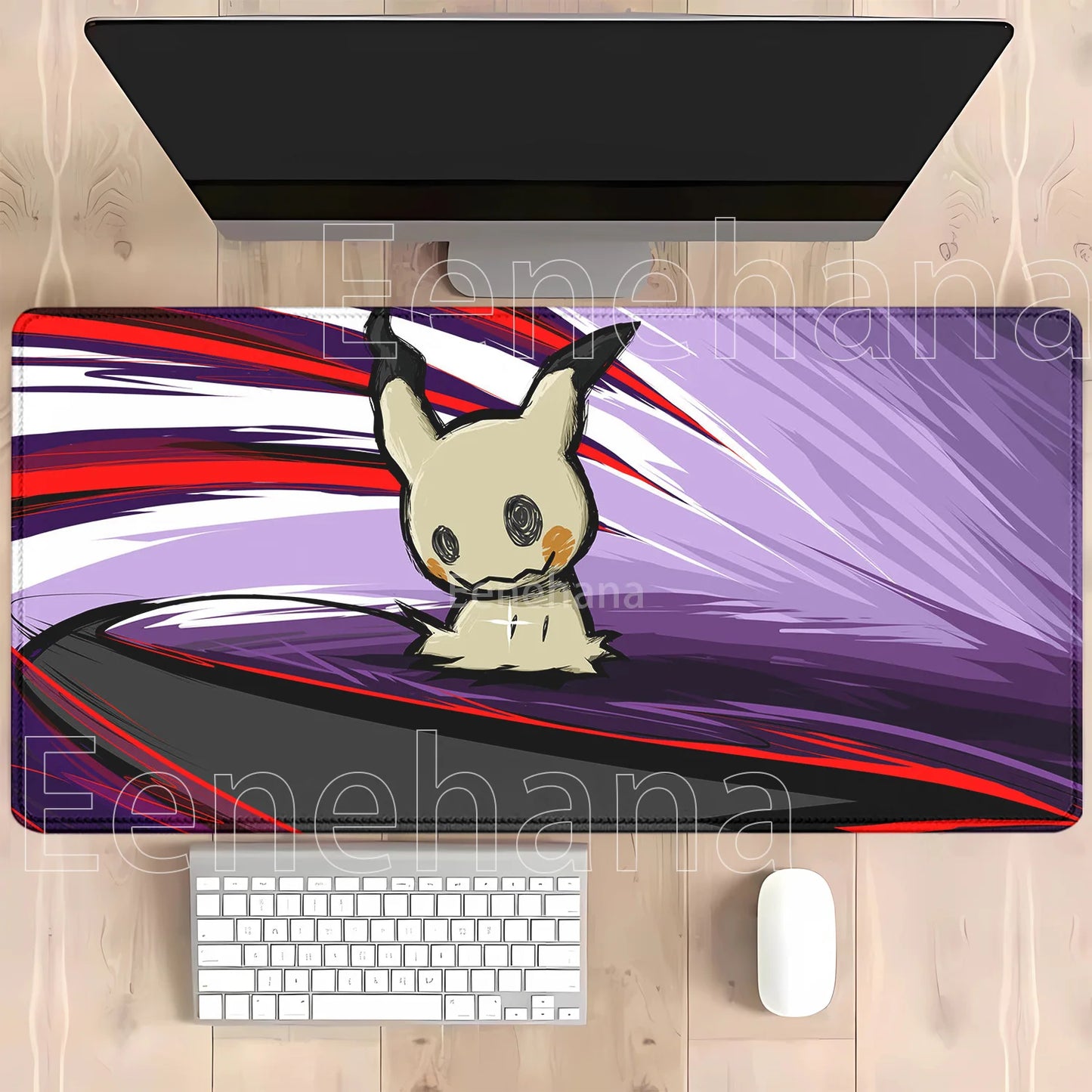 Gaming Pokemon Mimikyu Anime Kawaii PC Mouse Pad Keyboard Overlock Larger Mousepad PC Offices Non-slip Base HD Printing Desk Mat