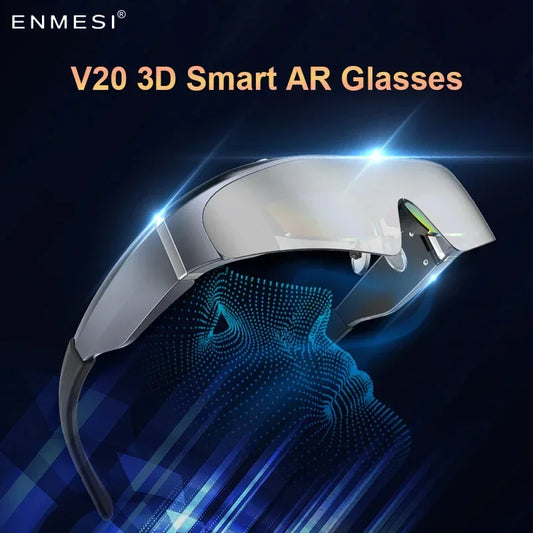 ENMESI V20 3D AR Smart Glasses 4K 200 Inch Max Screen VR All-in-One With Dual FHD Micro-OLED&0-500 Myopic Ddjustment for Phones