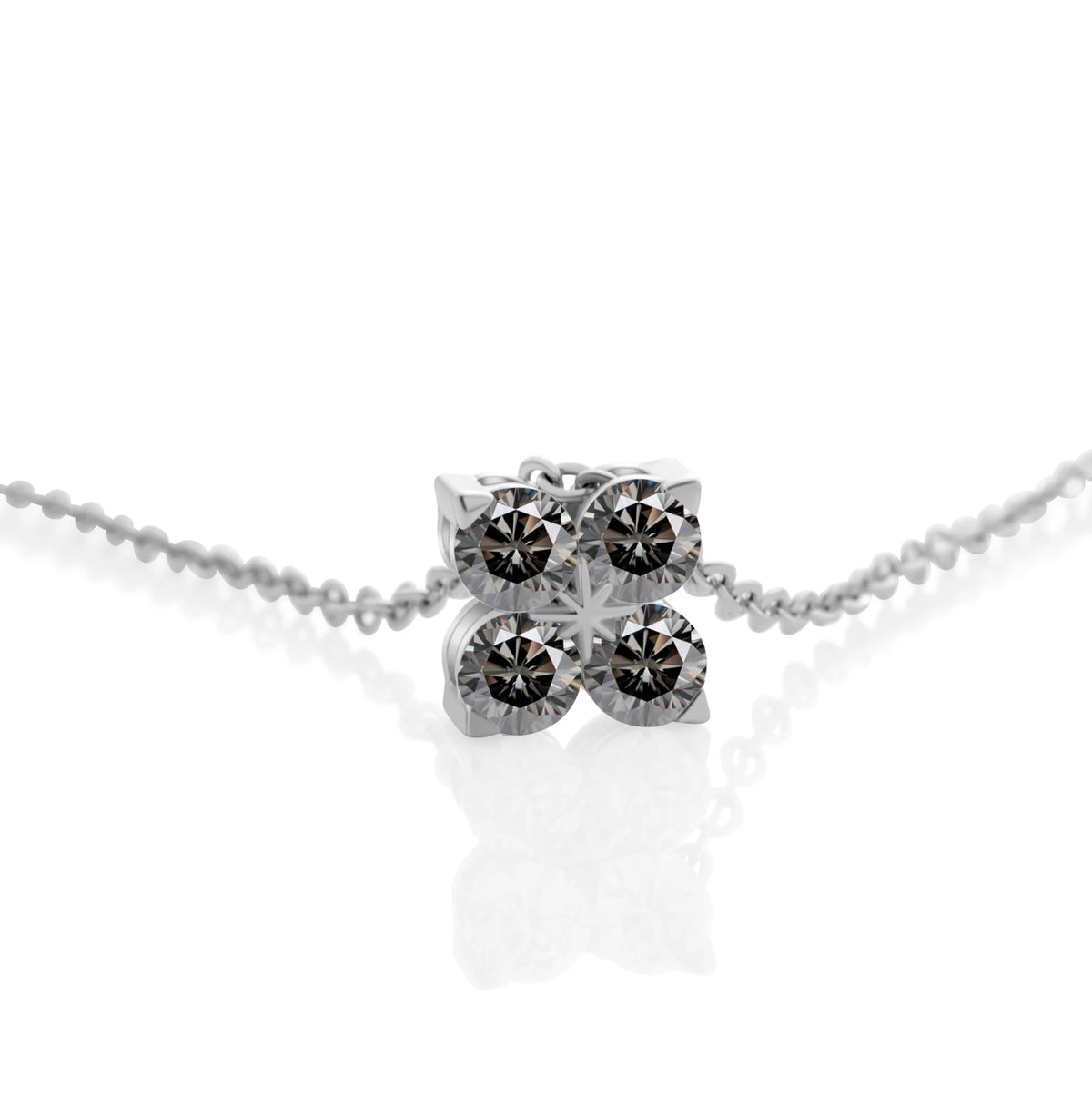 Classic Four Leaf 925 Sterling Silver 0.4CT D Color Moissanite Silver Necklace Chain For Women Fine Jewelry Gift Birthday Party