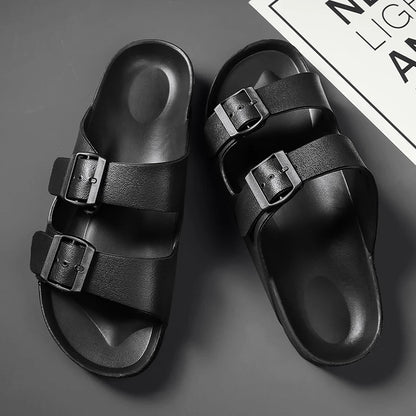 Men's straight line slippers plastic EVA one-time molding waterproof and wear-resistant human functional learning sandals