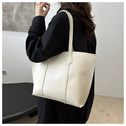 Retro Faux Leather Shoulder Bag, Large Capacity Office Commuter Handbag,Top Handle Purse Durable Work Laptop Tote Bags for Women