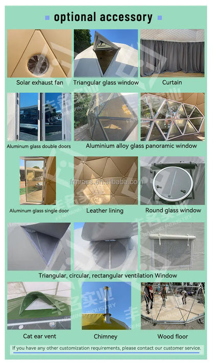 Luxury Modern Transparent PVC Four-Season Custom Garden Hotel Igloo Glamping House Geodesic Dome Tent
