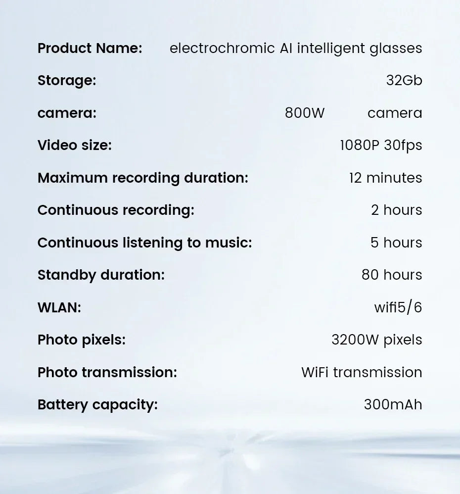2026 Smart Glasses With AI Voice Assistant AI Voice Wake Up AI Photo Recognition New Intelligent Q&A Interactive Eyewear