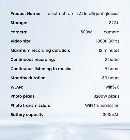 2026 Smart Glasses With AI Voice Assistant AI Voice Wake Up AI Photo Recognition New Intelligent Q&A Interactive Eyewear