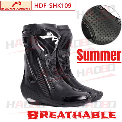 MOCHA SH109 Motorcycle Racing Boots Perforated Summer Breathable Professional Motocross BOTAS Knight Riding Boots CE Certified