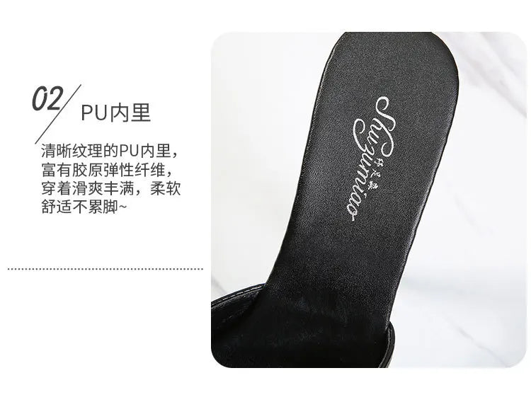 13CM Woman Slippers Mule Patent Leather Sandals Sexy Fashion Slides Party Shoes for Women Luxury Black Summer Platform Sandals