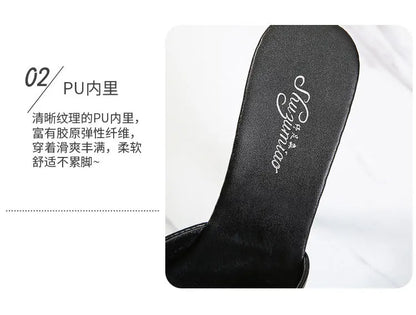 13CM Woman Slippers Mule Patent Leather Sandals Sexy Fashion Slides Party Shoes for Women Luxury Black Summer Platform Sandals