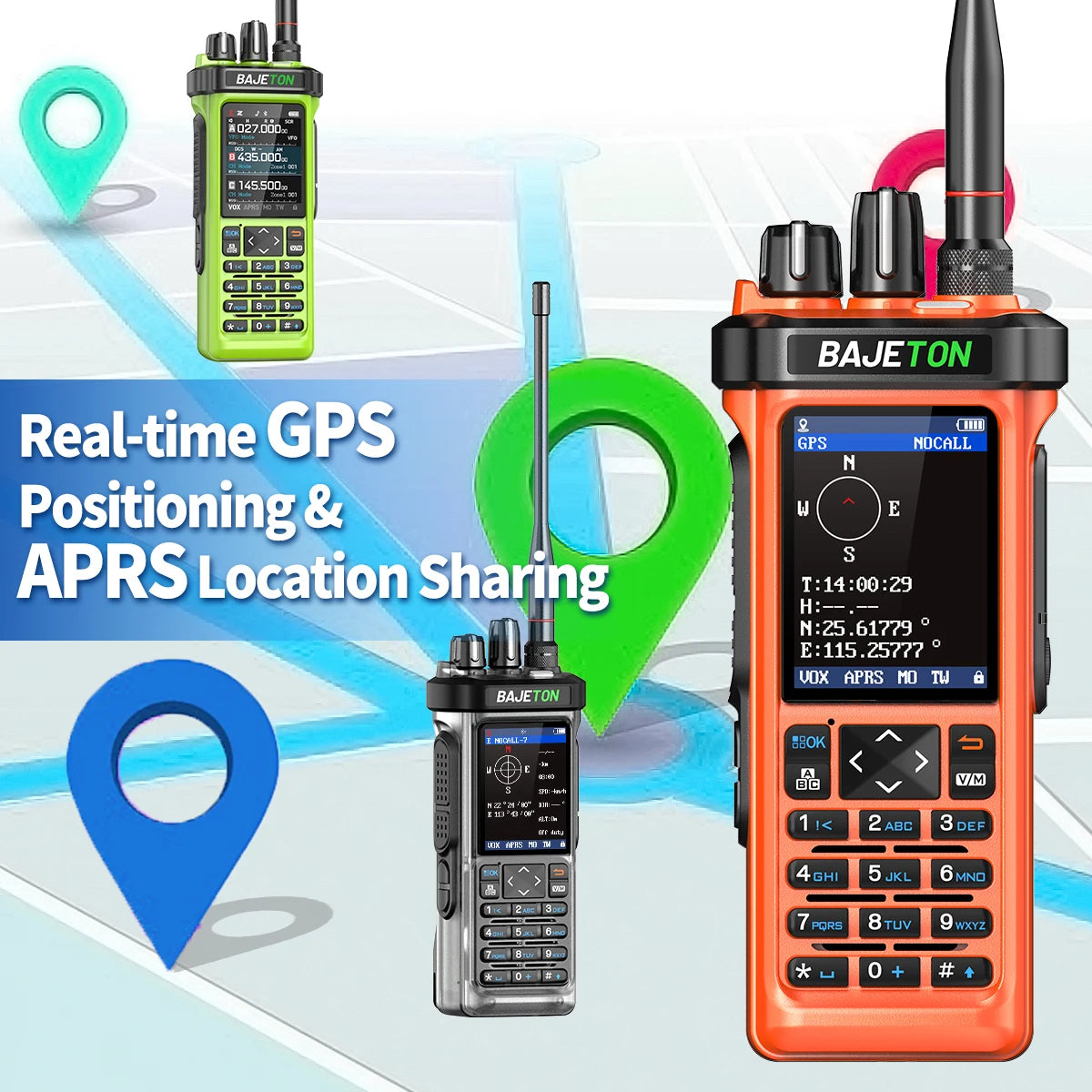 BAJETON BJ-9000 Walkie Talkie Bluetooth Programming GPS APRS 10W CB/SSB/HF Wireless Copy Frequency For RT-950PRO RT-950 Radio