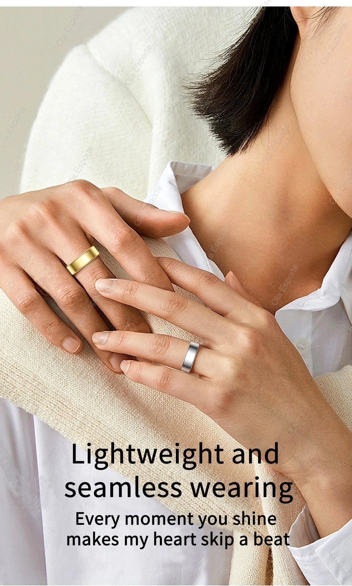 2026 New Smart Ring Men Women, Heart Rate Blood Oxygen and Sleep Monitor Smartring IP68 & 5ATM Waterproof, Multi-sport Mode Ring