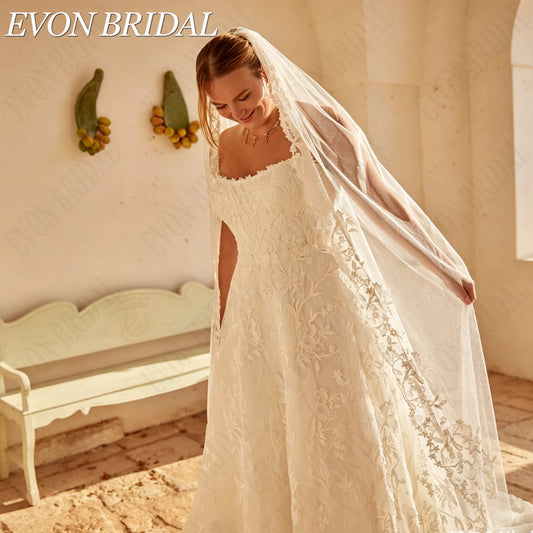 EVON BRIDAL Plus Size Strapless Wedding Gown For Women Lace Appliques A-Line Bride Dresses Vintage Vestidos De Novia Customized