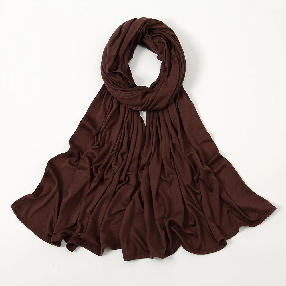Classic Jersey Hijabs Scarf Plain Solid Color Scarves Style Head Wrap Headscarf for Women