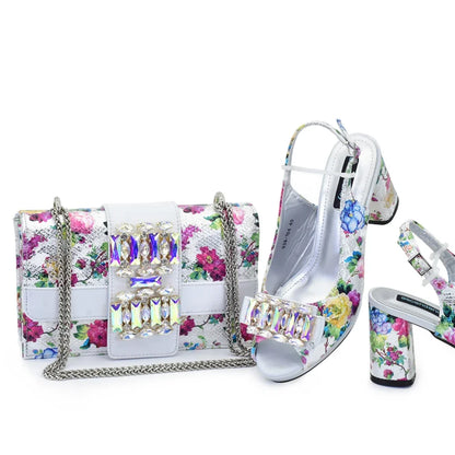 New Arrival Shoes and Bags Set for Women 2026 Luxury Nigerian Shoe and Bag Set for Women Italy Rhinestone Wedding Party Pumps