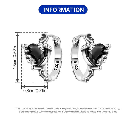 925 Sterling Silver Star Moon Heart Shape Earrings Jewelry Versatile Hoop Earrings For Women Jewelry Fine Birthday Party Gifts