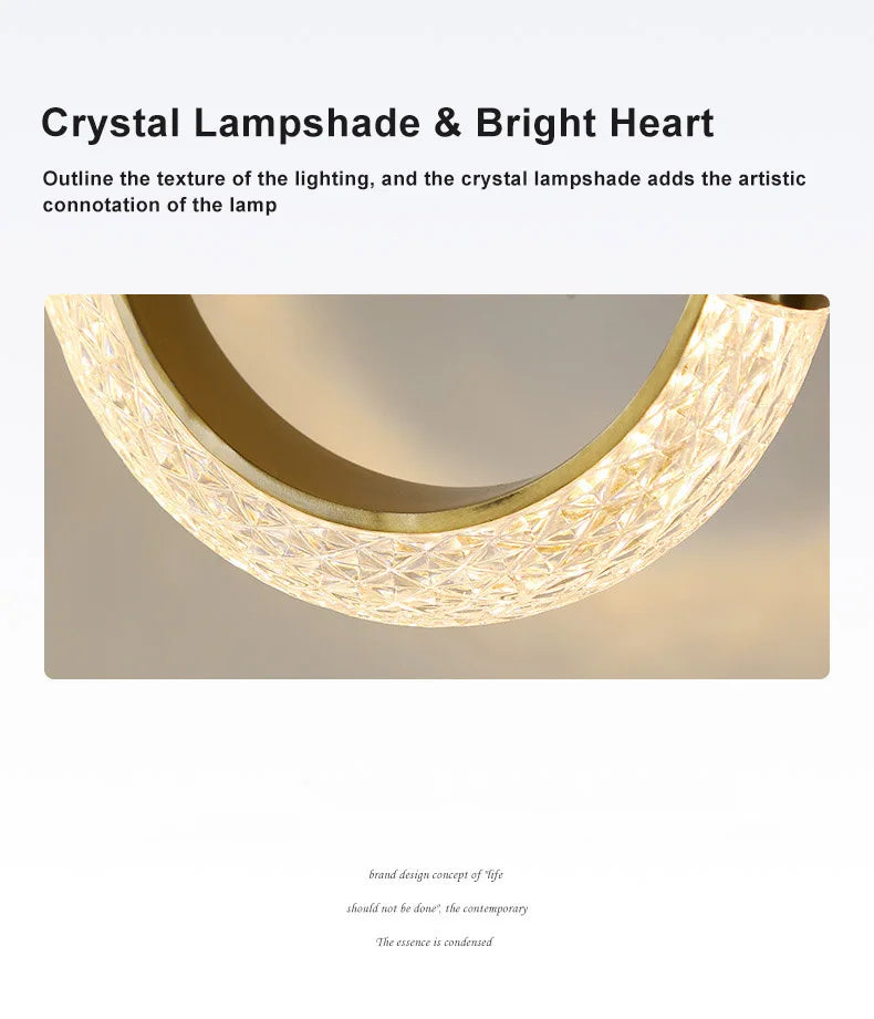 Modern Crystal LED Pendant Lamps Indoor Lighting For Home Decor Led Lights Living Room Bedroom Bedside Hanging Lamp