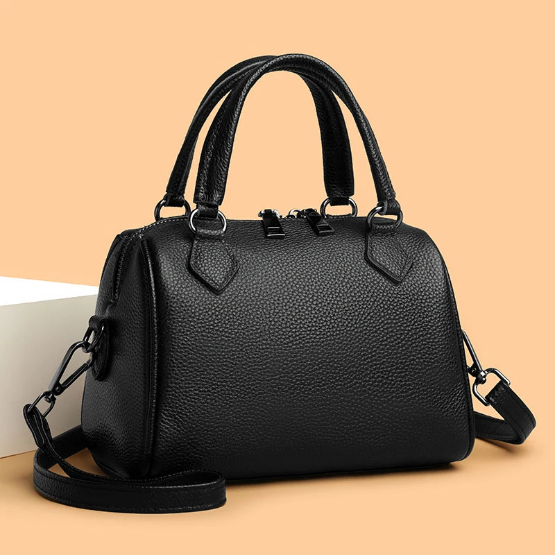100% Genuine Leather Tote Bag Women Bags Designer Cowhide Luxury Handbags Ladies Shoulder Crossbody Bags Commuting Messenger Sac