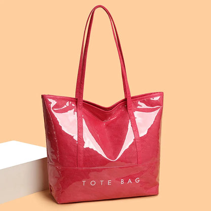 Fashion Large Capacity Tyvek Tote Bag, Waterproof Letter Print Shoulder Bags for Women Daily Shopping, Commuter Versatile Bag