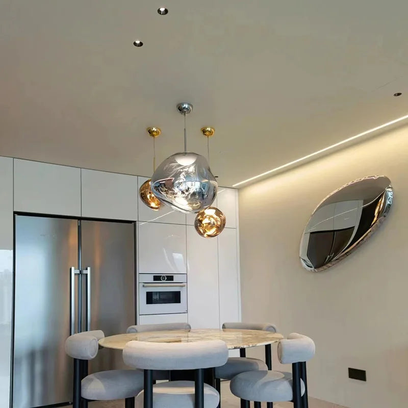 Nordic LED Pendant Lights Creative Restaurant Living Room Bedside Loft Indoor Chandelier Decoration Glass Hanging Light Fixture