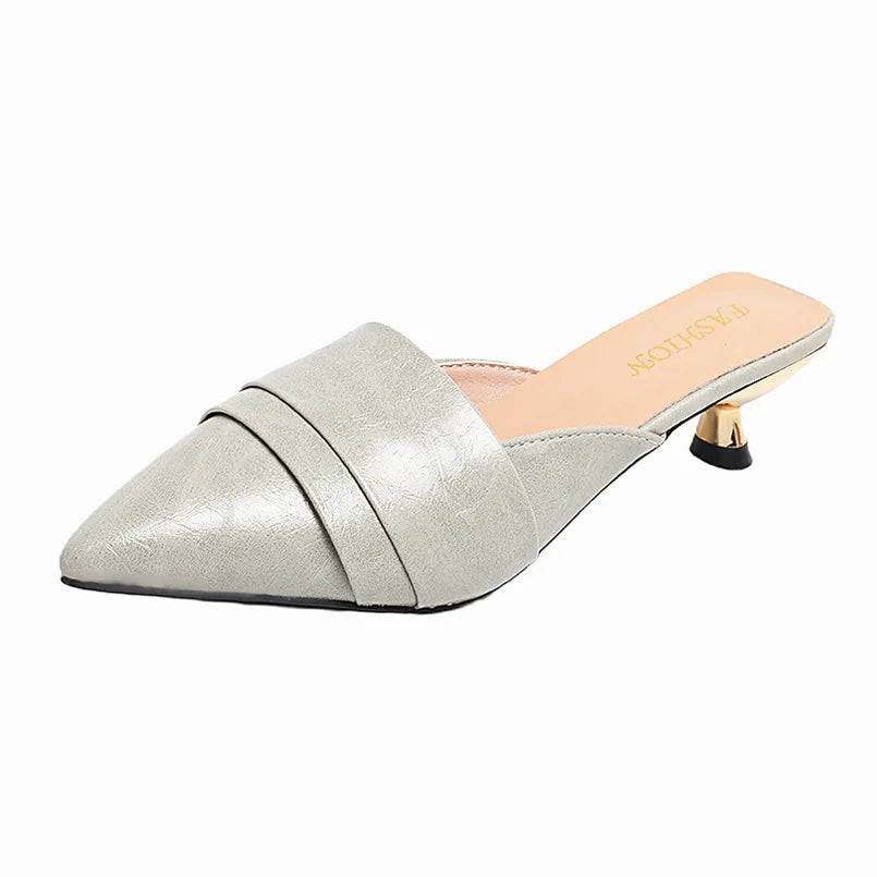 High Heels Pointed Toe Women's Slippers Summer Sandals Woman Shoes 2026 Luxury Brand Mules Shoes Walking Slides Mujer Zapatos