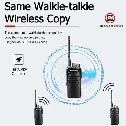Retevis RB629 Walkie-talkies 2pcs PMR446 Long Range Lincense-free Portable Two-way Radio for Business Hotel Factory Hunting