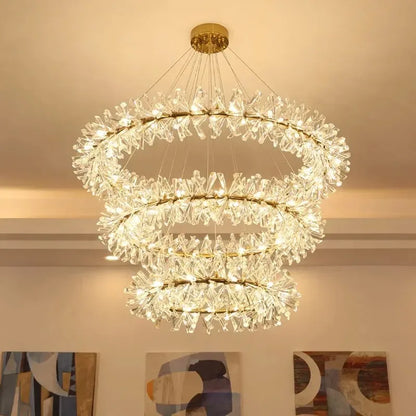 French crystal chandelier, romantic firefly, snowflake, light luxury, modern creativity, warm bedroom, dining room chandeliers