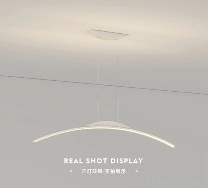 Curved Arc Chandelier for Dining Room Kitchen Bar Living Bedroom Ceiling Pendant Lamp Simple Suspension