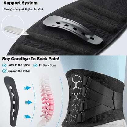 Lower Back Brace for Pain Relief,Back Support Belt, Flexible Lumbar Support Waist Belt for Lifting At Work,Scoliosis Pain Relief