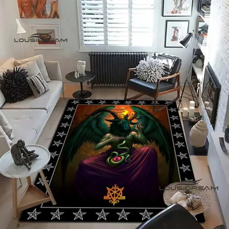 Devil satan lucifer sacrifice Carpet and rug Goat Baphont rug living room bedroom area carpet study porch bedside non-slip mat
