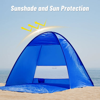 PAKICETUS Pop-up Beach Tent, Compact Folding Sun Shelter with Handbag, Lightweight Outdoor Tent for Camping Picnic Travel Beach Vacation
