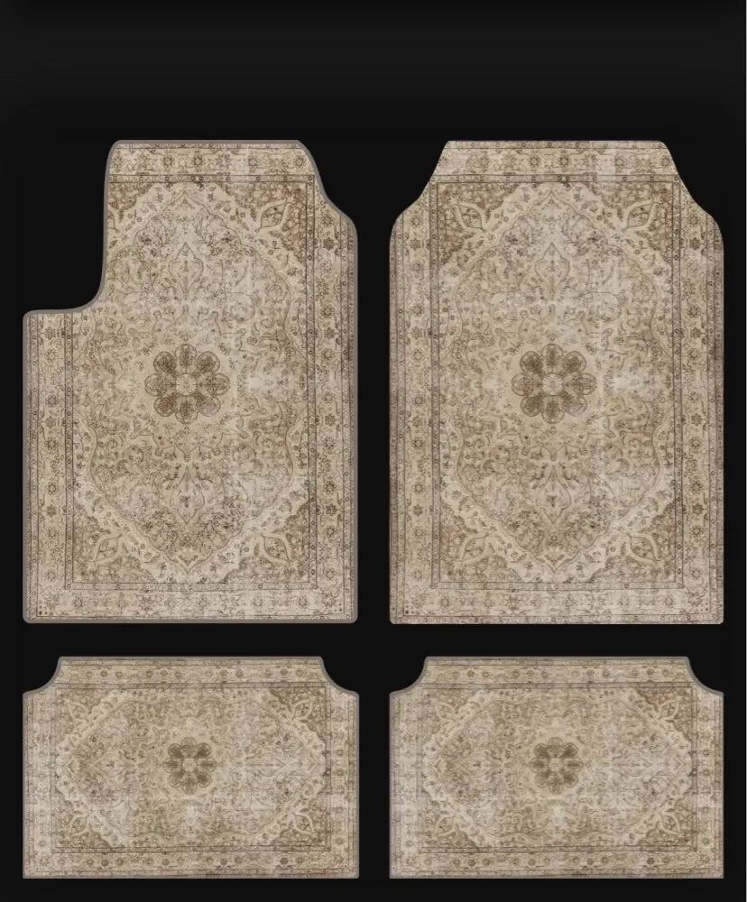 Set of Bohemian Style Floor Mat Universal Size Car Foot Mat American Retro Rugs for Bedroom Home Anti-slip Soft Rug