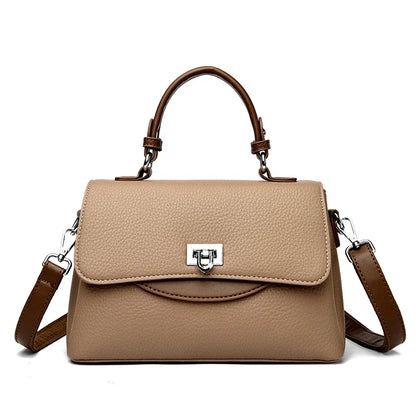 Luxury Large Capacity Multilayer Shoulder Messenger Bag High Quality Leather Handbag Women Designer Crossbody Sac Female Tote