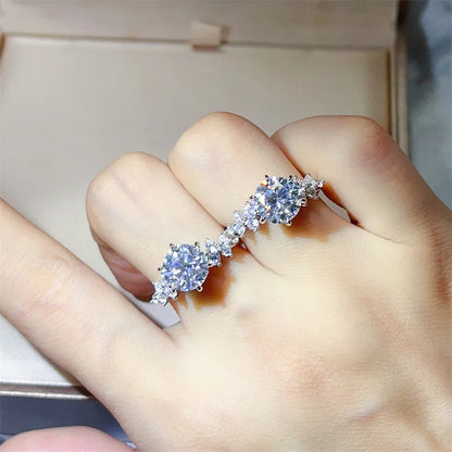 100% Original Certified PT950 Moissanite Ring Diamond Ring for Couples D Color Fashionable  Light Luxury Diamond Ring for Women