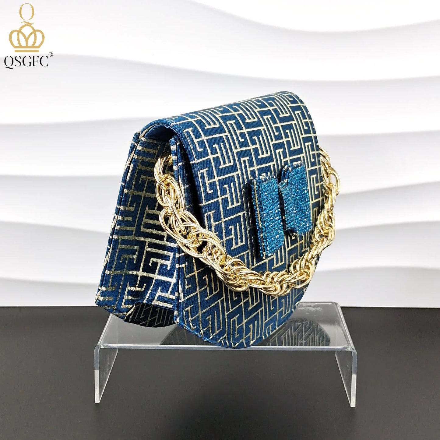 QSGFC Italian Design Shoes and Bag Set Office Ladies Style Diamond Decoration Classic Women High Heel Shoes and Bag