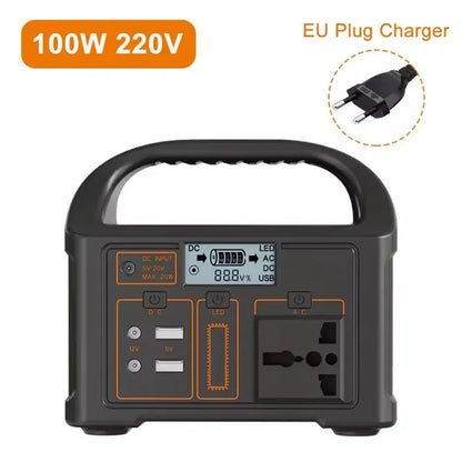 Portable Solar Power Station 500W 460Wh 300W, LiFePO4 Battery 220V EU Outdoor, BMS Storage System, Power Bank and UPS Function