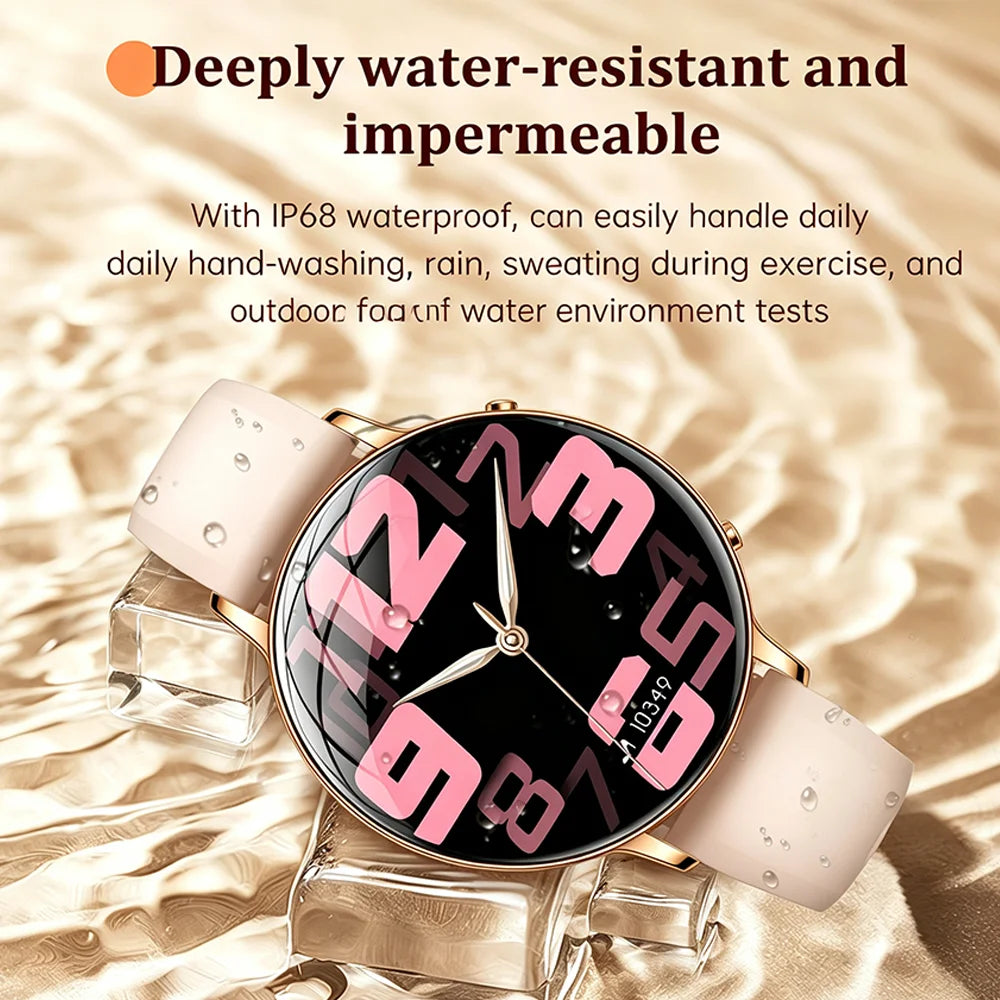 2026 durable women's new smartwatch with 1.32-inch AMOLED screen, language assistant, sports and health functions, women's watch