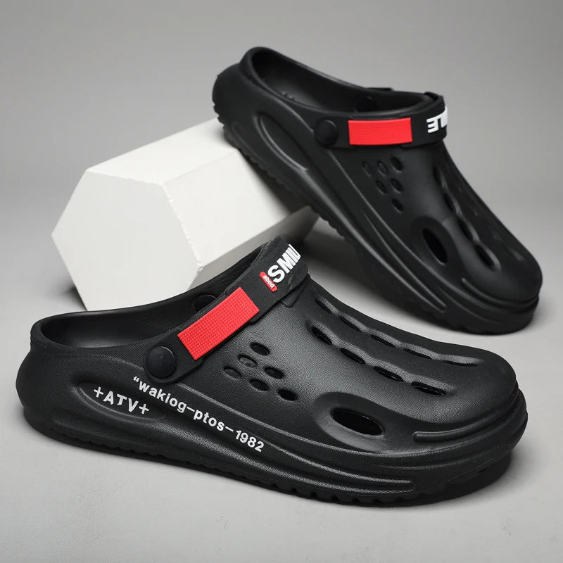 Men's Slippers EVA Hole Men's Sandals Non-Slip Slippers Thick Soft Platform Casual Slides Fashion Mules Shoes Outdoor Big Size