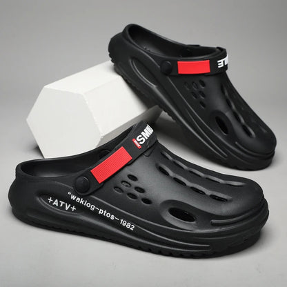 Men's Slippers EVA Hole Men's Sandals Non-Slip Slippers Thick Soft Platform Casual Slides Fashion Mules Shoes Outdoor Big Size