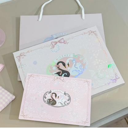 NICEKEY Makeup Sets Include 1*Lip Stain,1*Pressed Powder,1*Highlight Powder,1*Eyeshadow Palette With Necklace Gift Cosmetics Kit